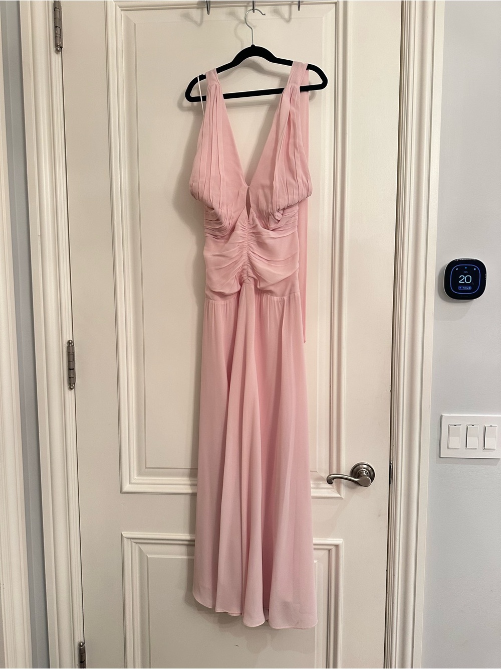 Reformation Pink Halter Neck Maxi Dress